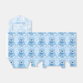 Schattige Blauw Teddy Bear Pattern Favor Box Bedankdoosjes (Uitgevouwen)