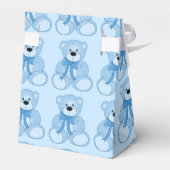 Schattige Blauw Teddy Bear Pattern Favor Box Bedankdoosjes (Achterkant)