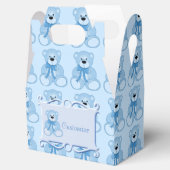 Schattige Blauw Teddy Bear Pattern Gable Favor Box Bedankdoosjes (Geopend)