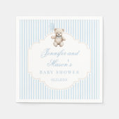 Schattige blauw teddybeer baby boy douche Papier s Servet (Voorkant)
