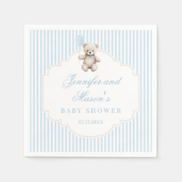 Schattige blauw teddybeer baby boy douche Papier s Servet