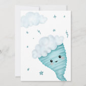 Schattige blauw Tornado Themd 2e Verjaardag Kinder Kaart (Achterkant)