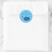 Schattige blauw vis baby boy Sticker (Tas)