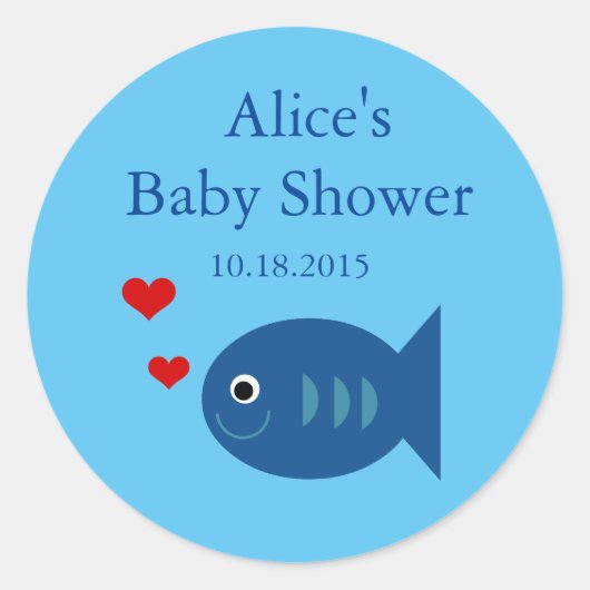 Schattige blauw vis baby boy Sticker (Voorkant)