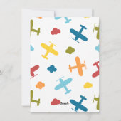 Schattige Blauw Vliegtuig, Kinder School, Valentij Feestdagenkaart (Achterkant)