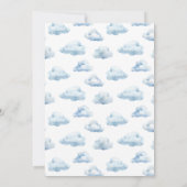 Schattige blauw vliegtuig Teddy Bear Baby Boy Show Kaart (Achterkant)