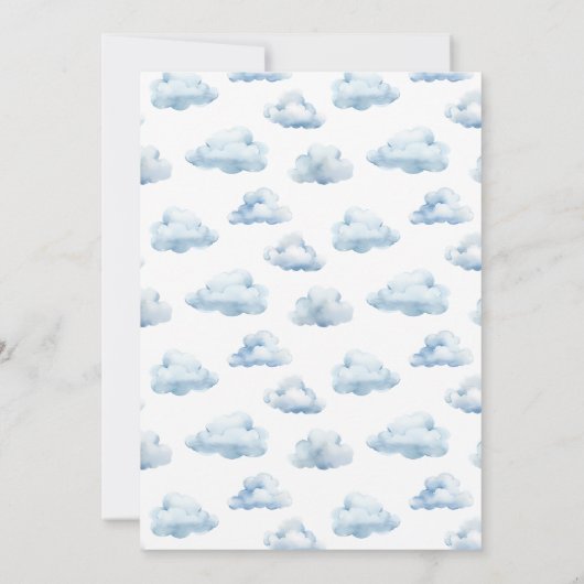 Schattige blauw vliegtuig Teddy Bear Baby Boy Show Kaart (Achterkant)