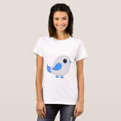 Schattige Blauw Vogel T-shirt (Voorkant volledig)