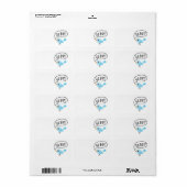 Schattige blauw vogeltje gezegde Oh Boy blanco bab Etiket (Full Sheet)