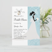 Schattige Blauw Vrijgezellenfeest Uitnodigen Kaart (Staand voorkant)