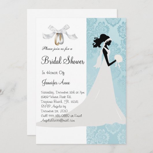 Schattige Blauw Vrijgezellenfeest Uitnodigen Kaart (Voorkant / Achterkant)