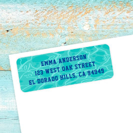 Schattige Blauw Water Zwembad Party Verjaardag Ret Etiket