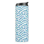 Schattige blauw waterverf hart thermosbeker (Gedraaid links)