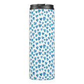 Schattige blauw waterverf hart thermosbeker (Achterkant)