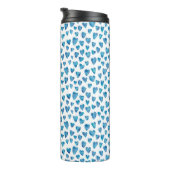 Schattige blauw waterverf hart thermosbeker (Geroteerd rechts)