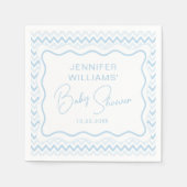 Schattige Blauw Wavy Scallop Disco Baby Boy Douche Servet (Voorkant)