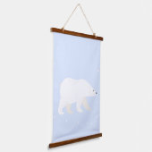 Schattige Blauw Winter Polar Beer Kwekerij Wanddec Hangend Wandkleed (Gebogen)