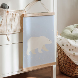 Schattige Blauw Winter Polar Beer Kwekerij Wanddec Hangend Wandkleed