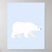 Schattige Blauw Winter Polar Beer Kwekerij Wanddec Poster (Voorkant)