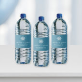 Schattige blauw wit gesmolten ijs sneeuwvlok quinc waterfles etiket