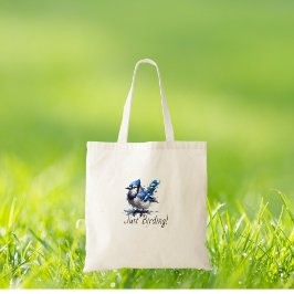Schattige BLAUW/WIT Just Birding -Blue Jay Tote Bag