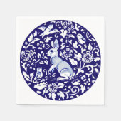 Schattige Blauw Wit Konijn Staande Bunny Dedham De Servet (Voorkant)