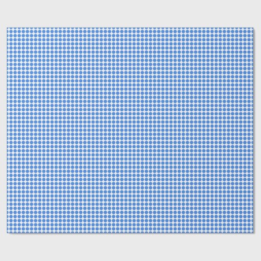 Schattige Blauw Wit Polka Dots Pattern Cadeaupapier (Vlak)