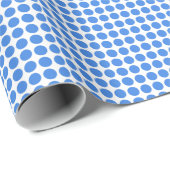 Schattige Blauw Wit Polka Dots Pattern Cadeaupapier (Rol Hoek)