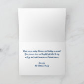 Schattige Blauw Wit Vliegtuig & Dinosaurus Kids Ve Bedankkaart (Binnen)