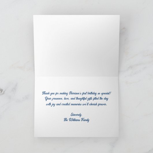 Schattige Blauw Wit Vliegtuig & Dinosaurus Kids Ve Bedankkaart (Binnen)