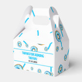 Schattige Blauw & Wit Waterverf Donut Boy Verjaard Bedankdoosjes (Achterkant)