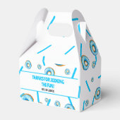 Schattige Blauw & Wit Waterverf Donut Boy Verjaard Bedankdoosjes (Voorkant Zijde)