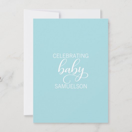 Schattige Blauw Witte Strepen Gold BOY Baby shower Kaart (Achterkant)