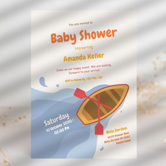 Schattige Blauw Zee Baby shower Uitnodiging