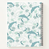 Schattige Blauw Zee Mariene Dieren Dolfijn Vis Zee Notitieboek (Achterkant)