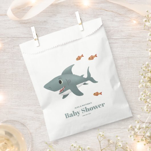 Schattige Blauw Zee Shark Boys Baby shower Bedankzakje (Geknipt)