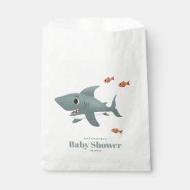 Schattige Blauw Zee Shark Boys Baby shower Bedankzakje