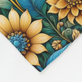 Schattige Blauw Zonnebloem Tuin Quilt Patroon Fleece Deken (Hoek)