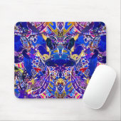 Schattige blauwe abstracte elementen muismat (Met muis)