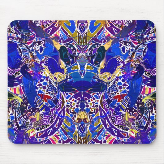 Schattige blauwe abstracte elementen muismat (Voorkant)
