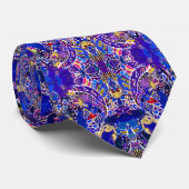 Schattige blauwe abstracte elementen stropdas (Opgerold)