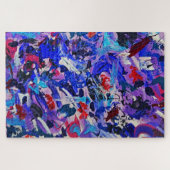 Schattige blauwe abstracte schilderij legpuzzel (Horizontaal)