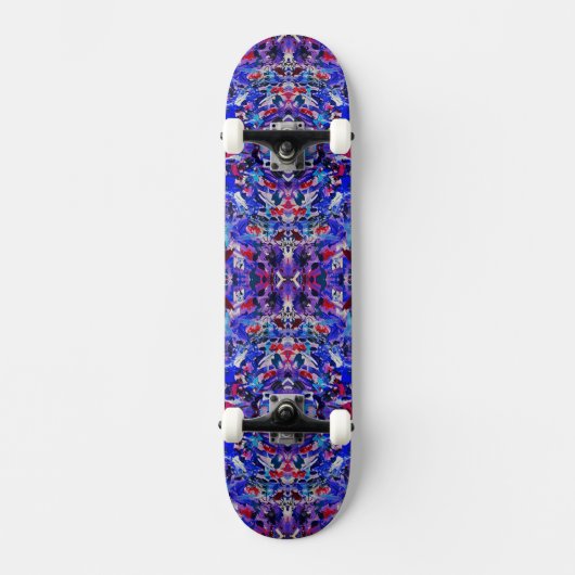 Schattige blauwe abstracte schildering persoonlijk skateboard (Voorkant)