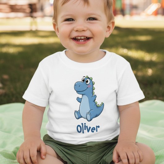 Schattige Blauwe Baby Cartoon Dinosaurus