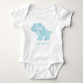 Schattige blauwe Baby-dinosaurus Romper (Voorkant)