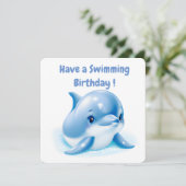 Schattige Blauwe Baby Dolfijn Feestdagenkaart (Staand voorkant)