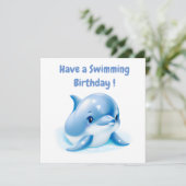 Schattige Blauwe Baby Dolfijn Feestdagenkaart (Staand voorkant)