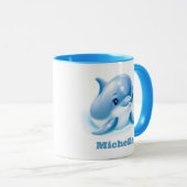 Schattige Blauwe Baby Dolfijn Mok (Voorkant rechts)