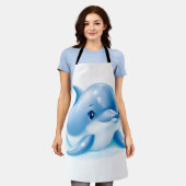 Schattige Blauwe Baby Dolfijn Schort (Gedragen)