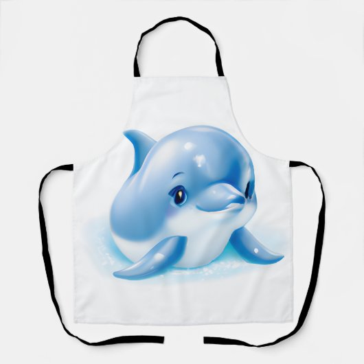 Schattige Blauwe Baby Dolfijn Schort (Voorkant)